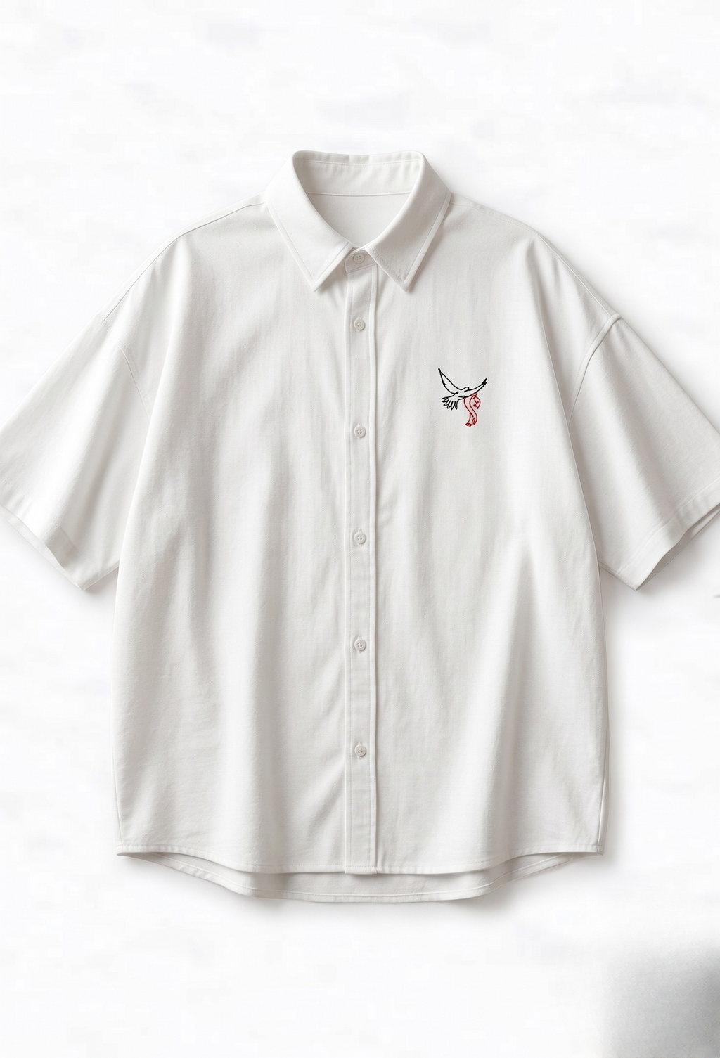 Silent Wings | Embroidered Oversized Shirt – Freedom Edition