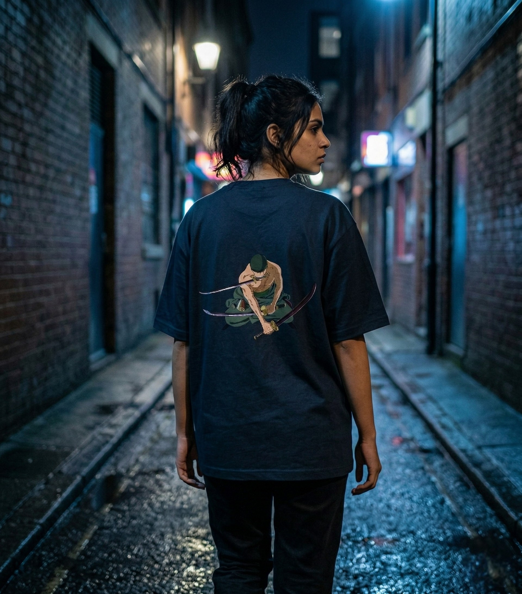 Santoryu Warrior | Anime Oversized T-Shirt – Pirate Edition